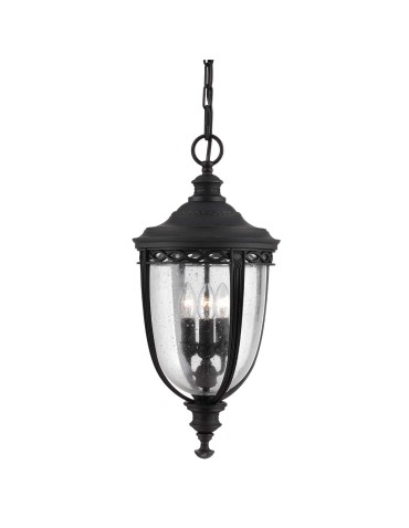 Elstead Lighting Large English Bridle pendant lantern - 3 light sources - Black IP44 FE-EB8-L-BLK