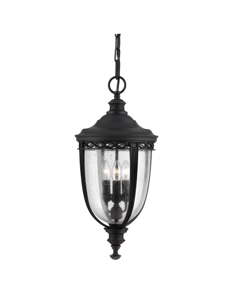 Outdoor pendant lamps - Elstead Lighting Large English Bridle pendant lantern - 3 light sources - Black IP44 FE-EB8-L-BLK - product kolory-swiatla.pl 1