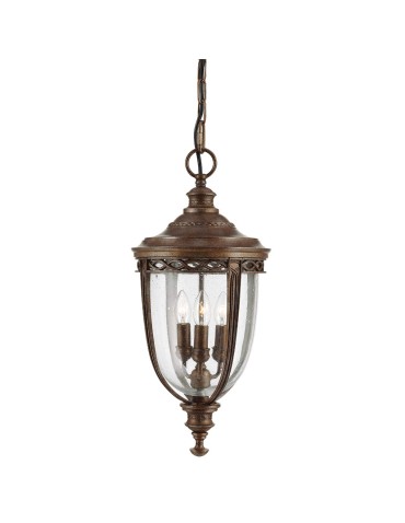 Elstead Lighting Large pendant lantern English Bridle - 3 light sources - British bronze IP44 FE-EB8-L-BRB