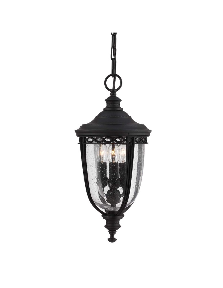 Outdoor pendant lamps - Elstead Lighting English Bridle medium pendant lantern - 3 light sources - Black IP44 FE-EB8-M-BLK - product kolory-swiatla.pl 1