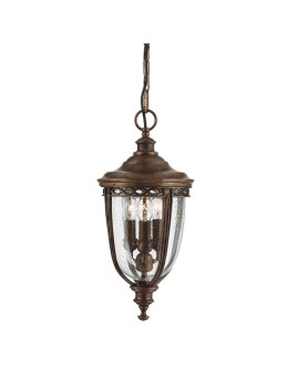 Elstead Lighting Średnia latarnia wisząca English Bridle - 3 źródła światła - Brytyjski brąz IP44 FE-EB8-M-BRB