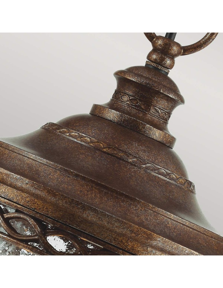 Elstead Lighting Średnia latarnia wisząca English Bridle - 3 źródła światła - Brytyjski brąz IP44 FE-EB8-M-BRB