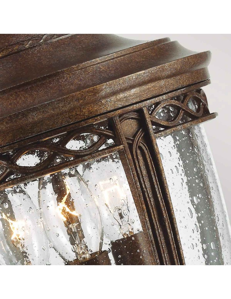 Elstead Lighting Średnia latarnia wisząca English Bridle - 3 źródła światła - Brytyjski brąz IP44 FE-EB8-M-BRB