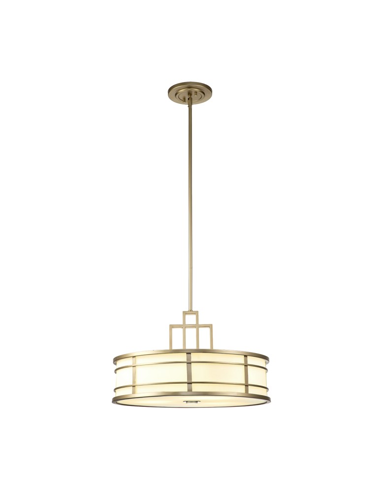 Elstead Lighting Duża lampa wisząca Fusion - 3 źródła świtała - Naturalny mosiądz FE-FUSION-P-L-PNBR