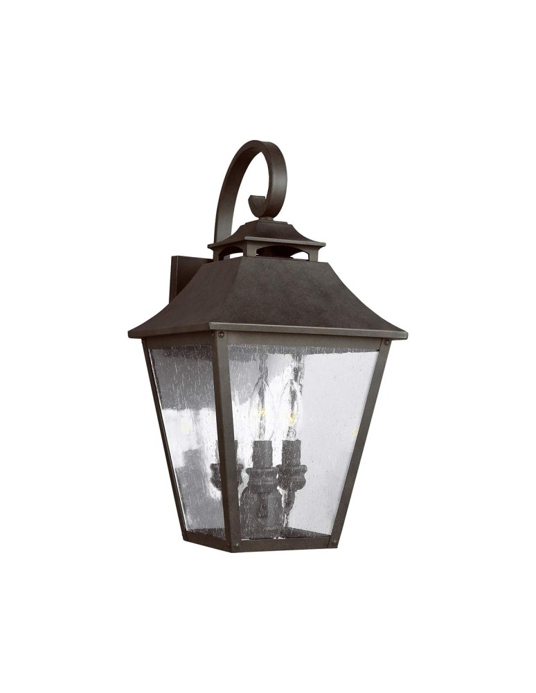 Outdoor wall lamps - Elstead Lighting Large Galena wall lantern - 3 light sources IP44 FE-GALENA2-L-SBL - product kolory-swiatla.pl 1