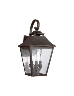Elstead Lighting Large Galena wall lantern - 3 light sources IP44 FE-GALENA2-L-SBL