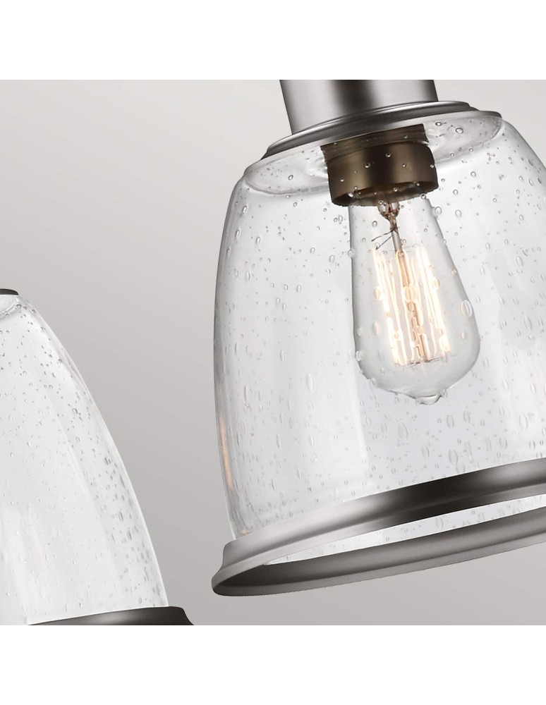 Elstead Lighting Lampa wisząca Hobson - 3 źródła światła - Satynowy nikiel FE-HOBSON-3P-SN