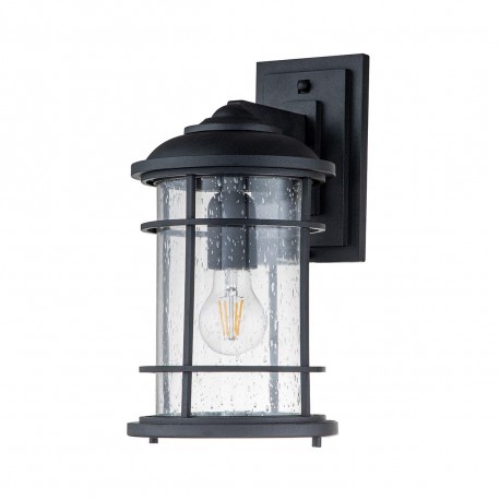 Elstead Lighting Średnia latarnia naścienna Lighthouse - 1 źródło światła - Teksturowana czerń IP44 FE-LIGHTHOUSE2-M-BLK