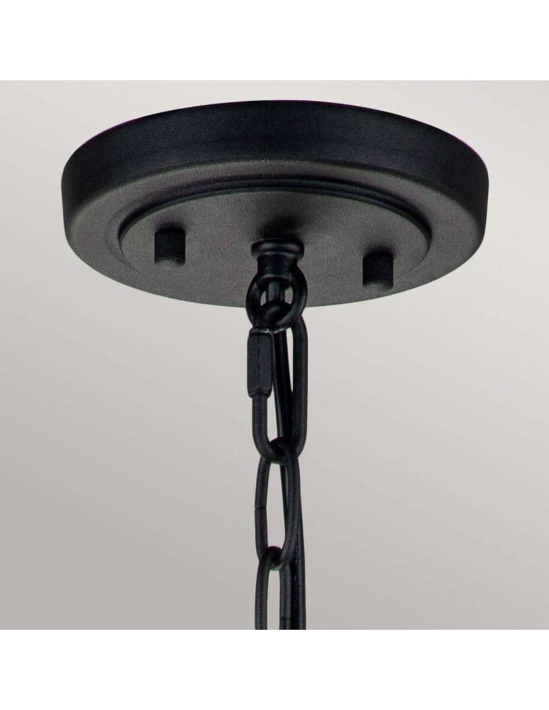 Elstead Lighting Lighthouse pendant lantern - 1 light source - Textured black IP44 FE-LIGHTHOUSE8-S-BLK
