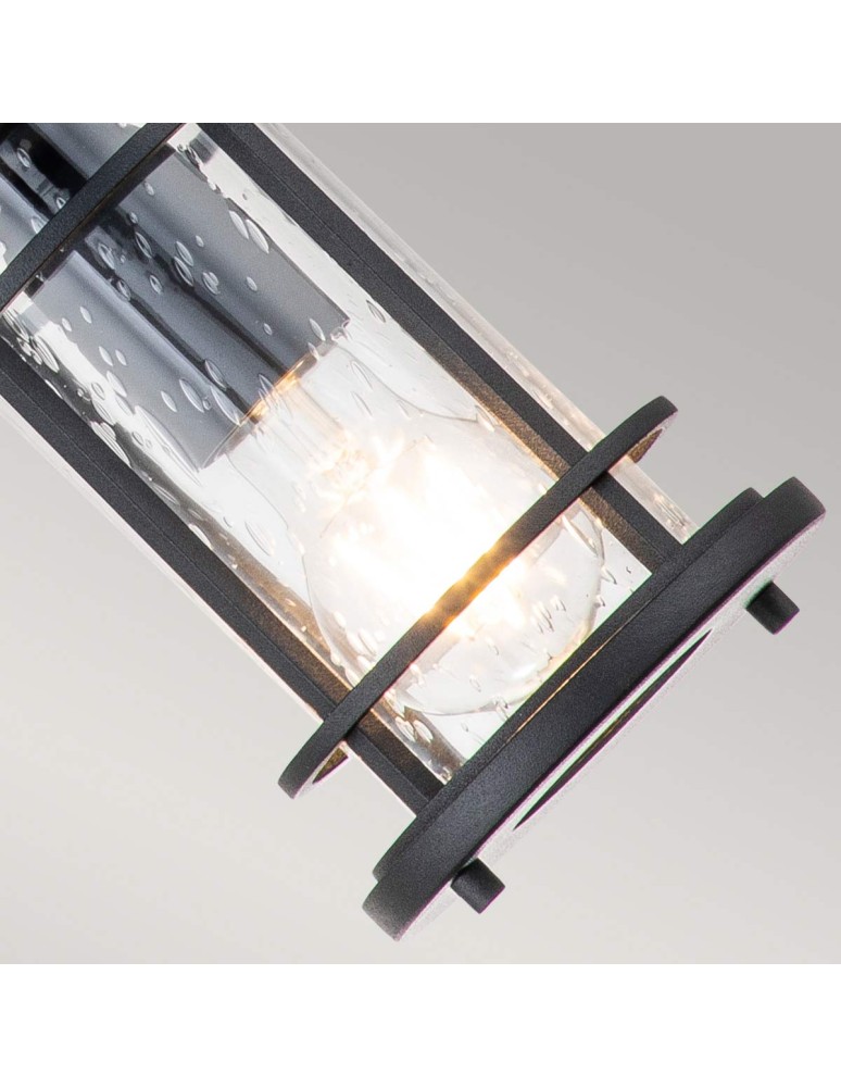 Elstead Lighting Lighthouse pendant lantern - 1 light source - Textured black IP44 FE-LIGHTHOUSE8-S-BLK