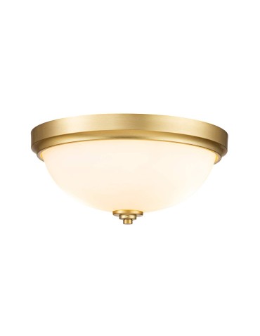 Elstead Lighting Plafon Malibu - 2 źródła światła - Szczotkowany mosiądz IP44 FE-MALIBU-F-BATH-BB