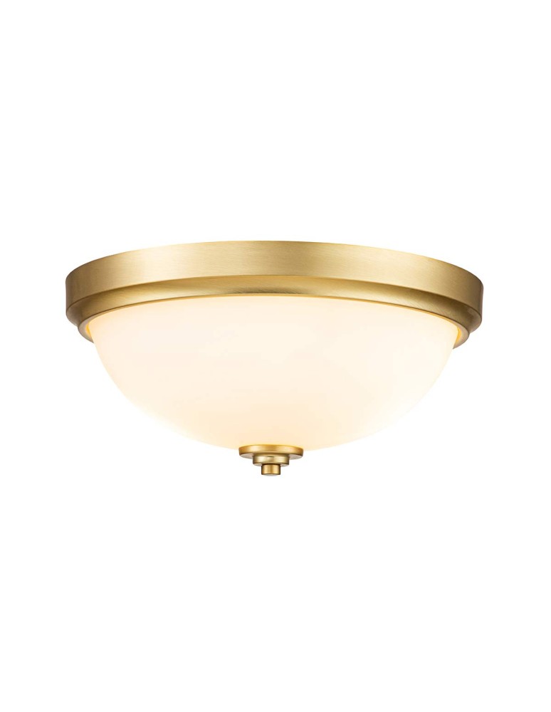 Bathroom ceiling lamps - Elstead Lighting Plafond Malibu - 2 light sources - Brushed brass IP44 FE-MALIBU-F-BATH-BB - product kolory-swiatla.pl 1