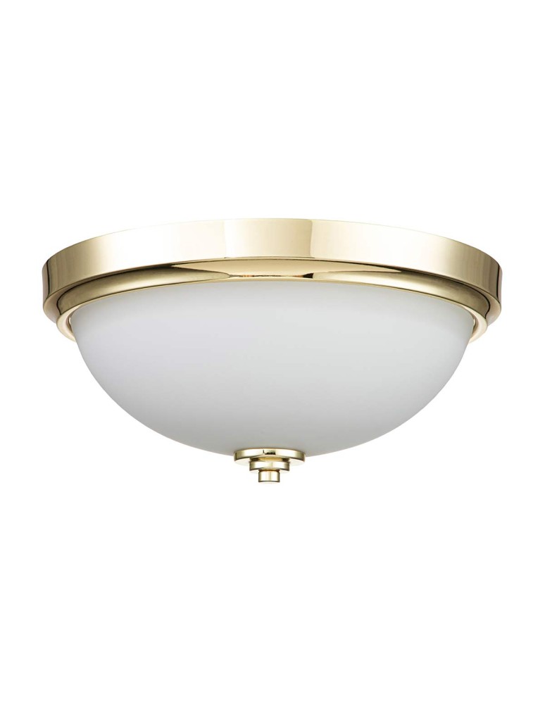 Bathroom ceiling lamps - Elstead Lighting Plafond Malibu - 2 light sources - Polished brass IP44 FE-MALIBU-F-BATH-PB - product kolory-swiatla.pl 2