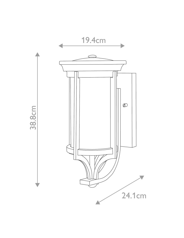 Outdoor wall lamps - Elstead Lighting Small Merrill wall lantern - 1 light source - Black IP44 FE-MERRILL1-S-BLK - product kolory-swiatla.pl 6