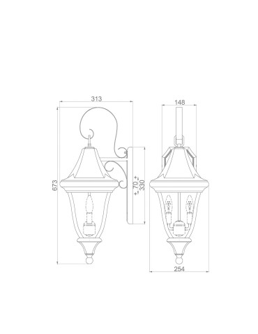 Elstead Lighting Średnia latarnia naścienna Oakmont IP44 FE-OAKMONT2-M - produkt 2