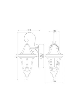 Elstead Lighting Oakmont IP44 medium wall lantern FE-OAKMONT2-M. - product 2
