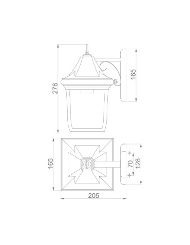 Elstead Lighting Oakmont small wall lantern - 1 light source IP44 FE-OAKMONT2-S - product 2
