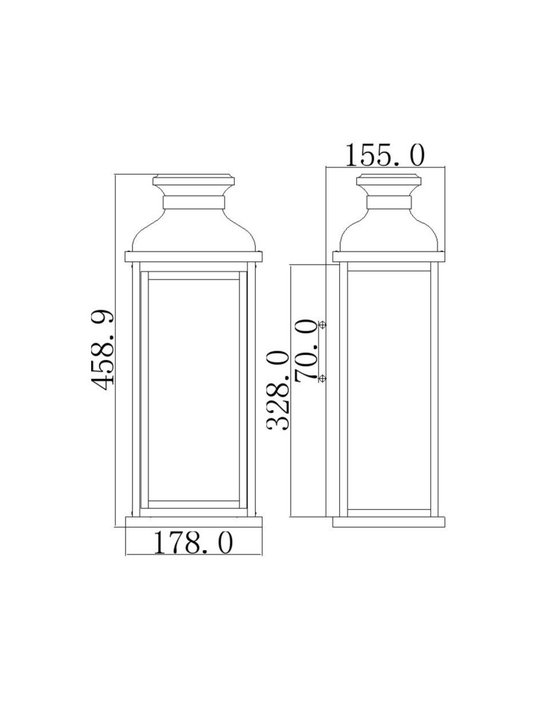 Outdoor wall lamps - Elstead Lighting Pediment medium wall lantern - 2 light sources IP44 FE-PEDIMENT-M - product kolory-swiatla.pl 5