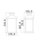 Outdoor wall lamps - Elstead Lighting Pediment small wall lantern - 2 light sources IP44 FE-PEDIMENT-S - product 5