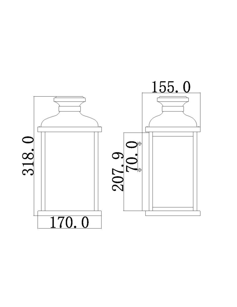 Outdoor wall lamps - Elstead Lighting Pediment small wall lantern - 2 light sources IP44 FE-PEDIMENT-S - product kolory-swiatla.pl 5