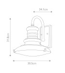 Elstead Lighting Średnia latarnia naścienna Redding Station - 1 źródło światła - Postarzany brąz IP44 FE-REDDING2-M-PDB