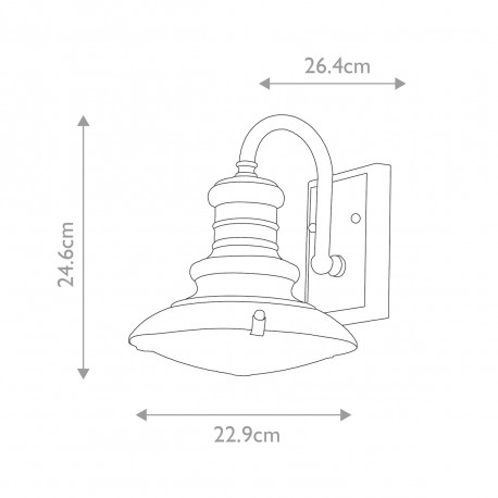 Elstead Lighting Mała latarnia naścienna Redding Station - 1 źródło światła - Postarzany brąz IP44 FE-REDDING2-S-PDB