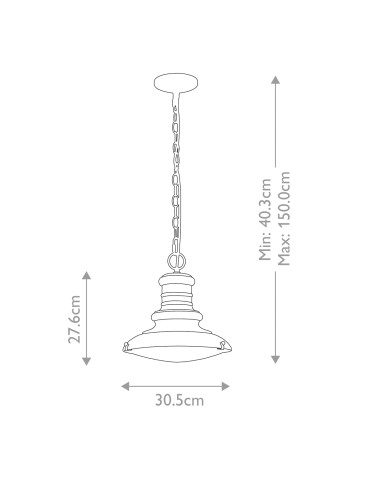 Elstead Lighting Redding Station medium pendant lantern - 1 light source - Aged bronze IP44 FE-REDDING8-M-PDB - product 2