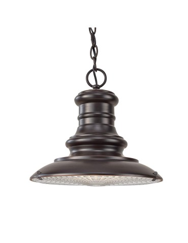 Elstead Lighting Redding Station medium pendant lantern - 1 light source - Dark brown IP44 FE-REDDING8-M-RB