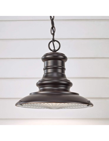 Elstead Lighting Redding Station medium pendant lantern - 1 light source - Dark brown IP44 FE-REDDING8-M-RB - product 2