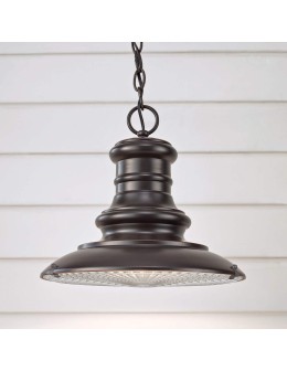 Elstead Lighting Średnia latarnia wisząca Redding Station - 1 źródło światła - Ciemnobrązowa IP44 FE-REDDING8-M-RB - produkt 2