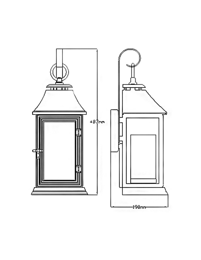Elstead Lighting Średnia latarnia naścienna Shepherd - 1 źródło światła IP44 FE-SHEPHERD-2M