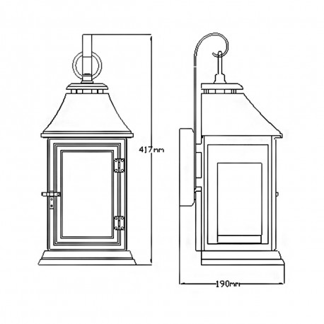 Elstead Lighting Mała latarnia naścienna Shepherd - 1 źródło światła IP44 FE-SHEPHERD-2S