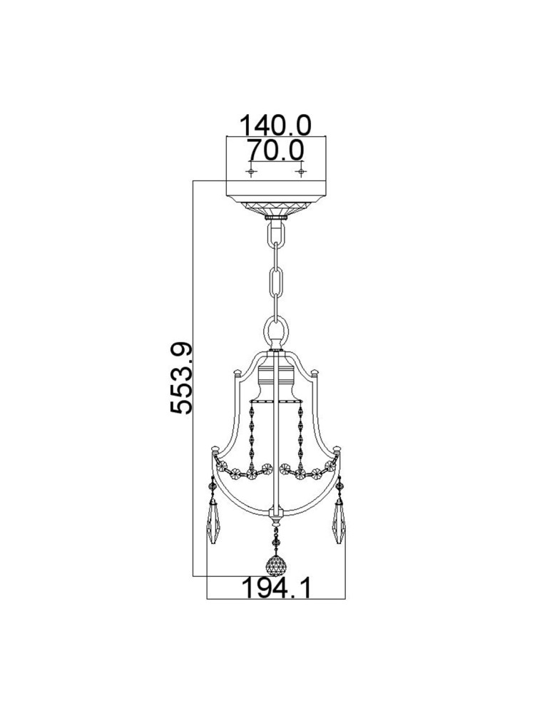 Pendant lamps - Elstead Lighting Valentina small pendant lamp - 1 light source FE-VALENTINA-MP - product kolory-swiatla.pl 5