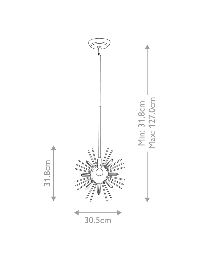 Elstead Lighting Lampa wisząca Sun King - 1 źródło światła GN-SUN-KING-P-G