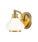 Bathroom wall lamps - Elstead Lighting Ainsley wall lamp - 1 light source - Brushed brass IP44 HK-AINSLEY1-BATH-BB - product 1