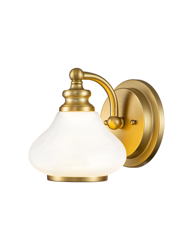 Bathroom wall lamps - Elstead Lighting Ainsley wall lamp - 1 light source - Brushed brass IP44 HK-AINSLEY1-BATH-BB - product kolory-swiatla.pl 1