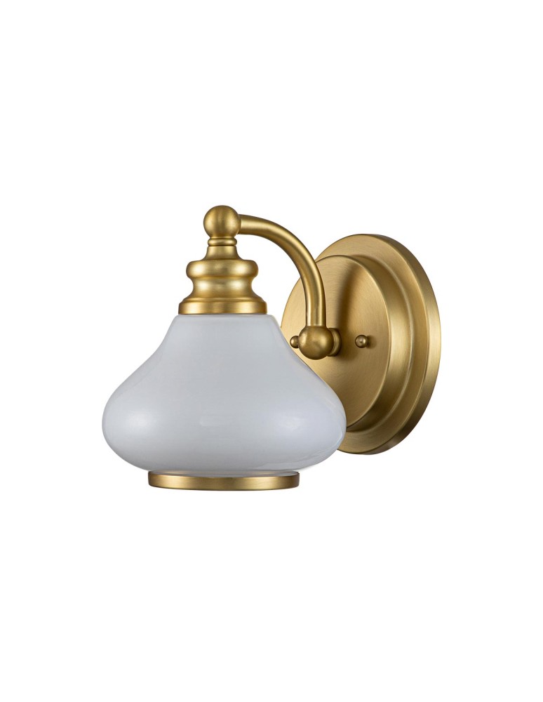 Elstead Lighting Kinkiet Ainsley - 1 źródło światła - Szczotkowany mosiądz IP44 HK-AINSLEY1-BATH-BB