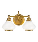 Bathroom wall lamps - Elstead Lighting Ainsley wall lamp - 2 light sources - Brushed brass IP44 HK-AINSLEY2-BATH-BB - product 1