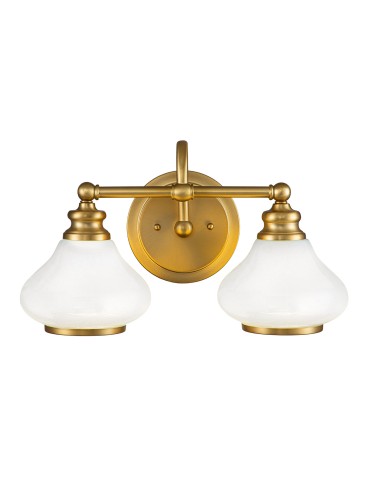 Elstead Lighting Ainsley wall lamp - 2 light sources - Brushed brass IP44 HK-AINSLEY2-BATH-BB