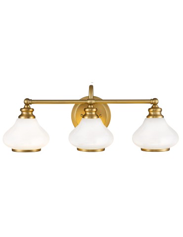Elstead Lighting Ainsley wall lamp - 3 light sources - Brushed brass IP44 HK-AINSLEY3-BATH-BB