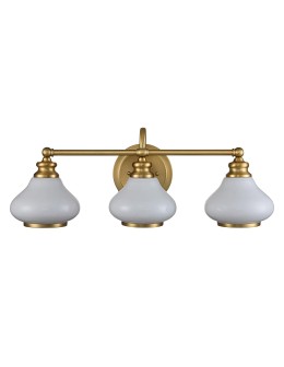 Elstead Lighting Kinkiet Ainsley - 3 źródła światła - Szczotkowany mosiądz IP44 HK-AINSLEY3-BATH-BB - produkt 2