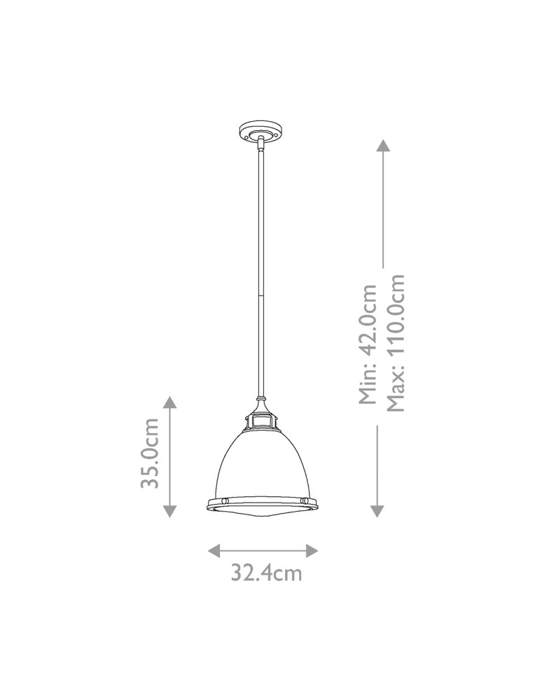 Elstead Lighting Średnia lampa wisząca Amelia - 1 źródło światła - Stary mosiądz HK-AMELIA-P-M-HB