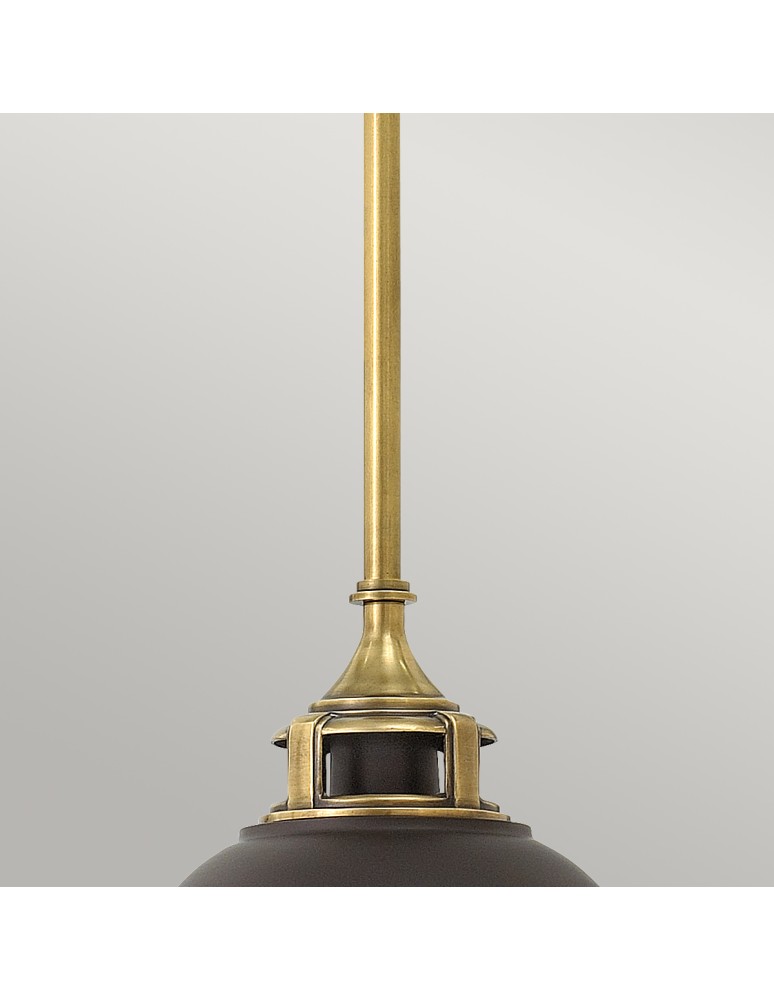 Elstead Lighting Mała lampa wisząca Amelia - 1 źródło światła - Brązowa HK-AMELIA-P-S-RB