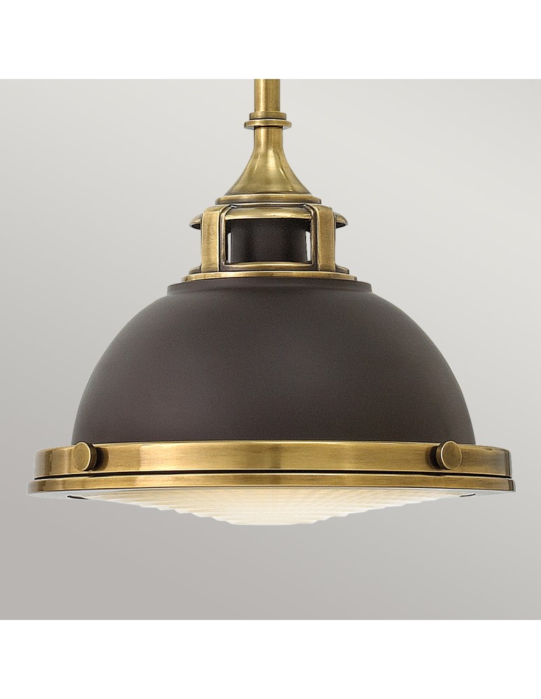 Elstead Lighting Mała lampa wisząca Amelia - 1 źródło światła - Brązowa HK-AMELIA-P-S-RB