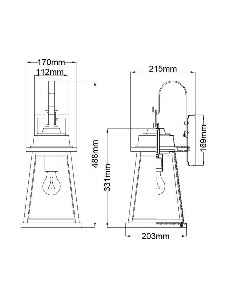 Outdoor wall lamps - Elstead Lighting Bainbridge medium wall lantern - 1 light source IP44 HK-BAINBRIDGE-M-OZ - product kolory-swiatla.pl 5