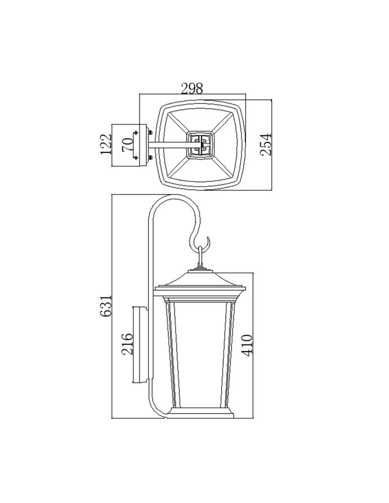 Outdoor wall lamps - Elstead Lighting Large Bromley wall lantern - 3 light sources IP44 HK-BROMLEY2-L - product kolory-swiatla.pl 5