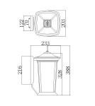 Elstead Lighting Średnia latarnia naścienna Bromley - 2 źródła światła IP44 HK-BROMLEY2-M