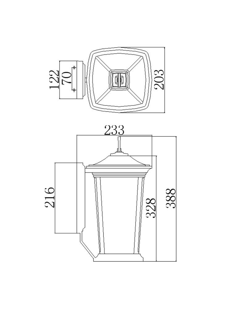 Elstead Lighting Średnia latarnia naścienna Bromley - 2 źródła światła IP44 HK-BROMLEY2-M
