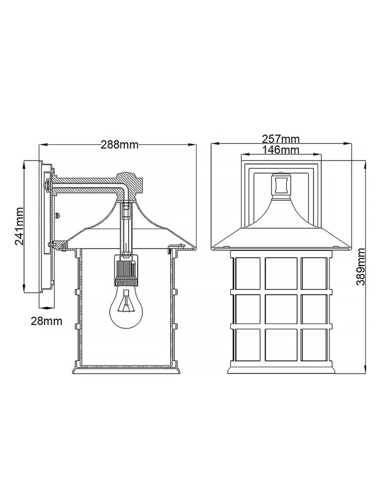 Outdoor wall lamps - Elstead Lighting Large Freeport wall lantern - 1 light source - Textured black IP44 HK-FREEPORT2-L-TBK - product kolory-swiatla.pl 5
