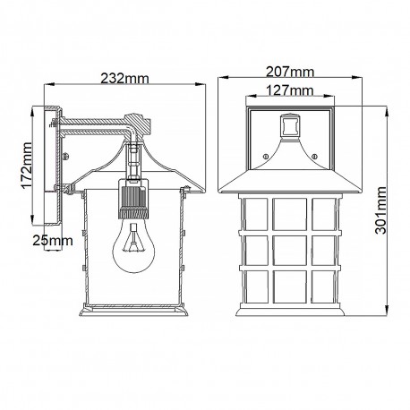 Elstead Lighting Średnia latarnia naścienna Freeport - 1 źródło światła - Teksturowana biel IP44 HK-FREEPORT2-M-TWH